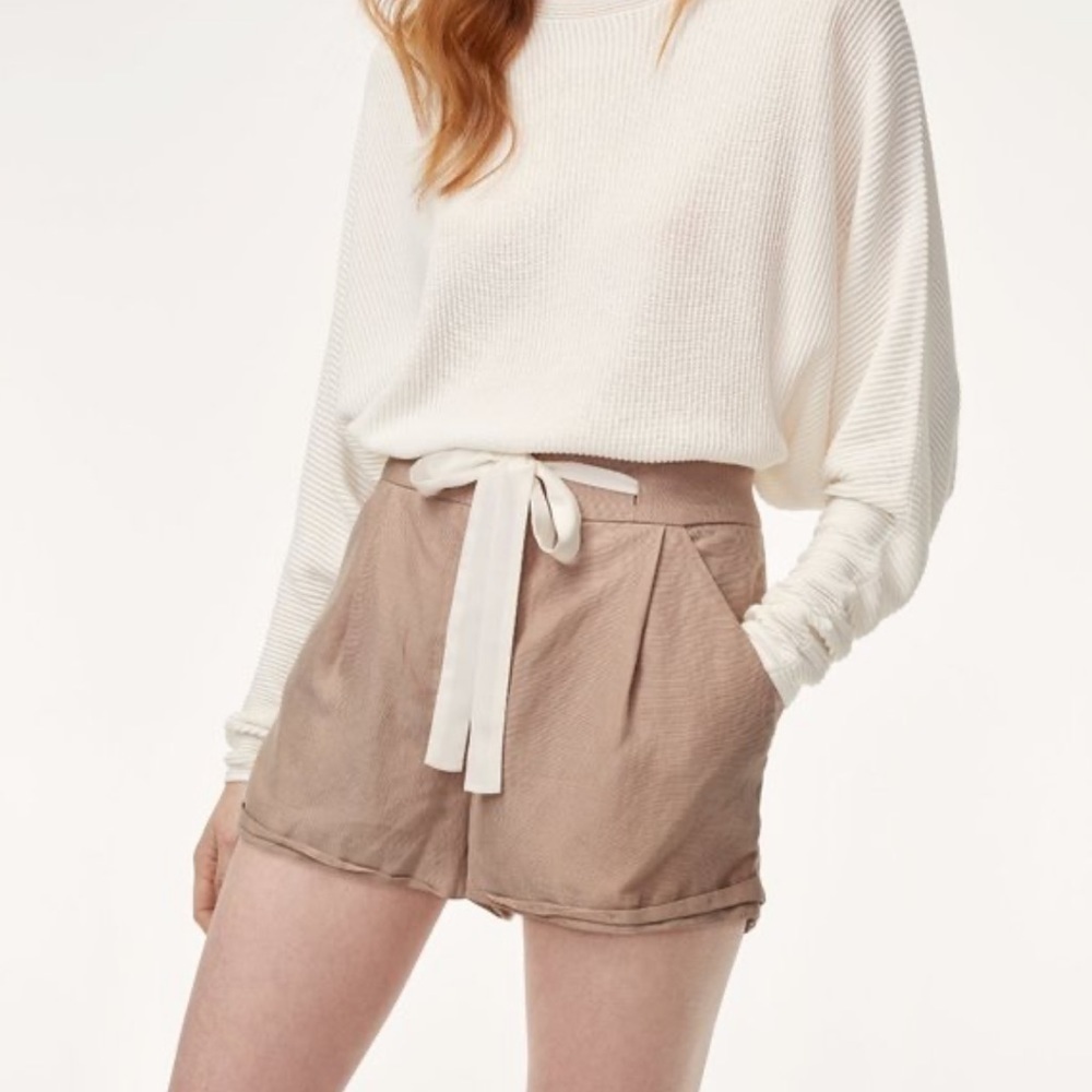 Aritzia Wilfred Allegra Linen Blend Shorts